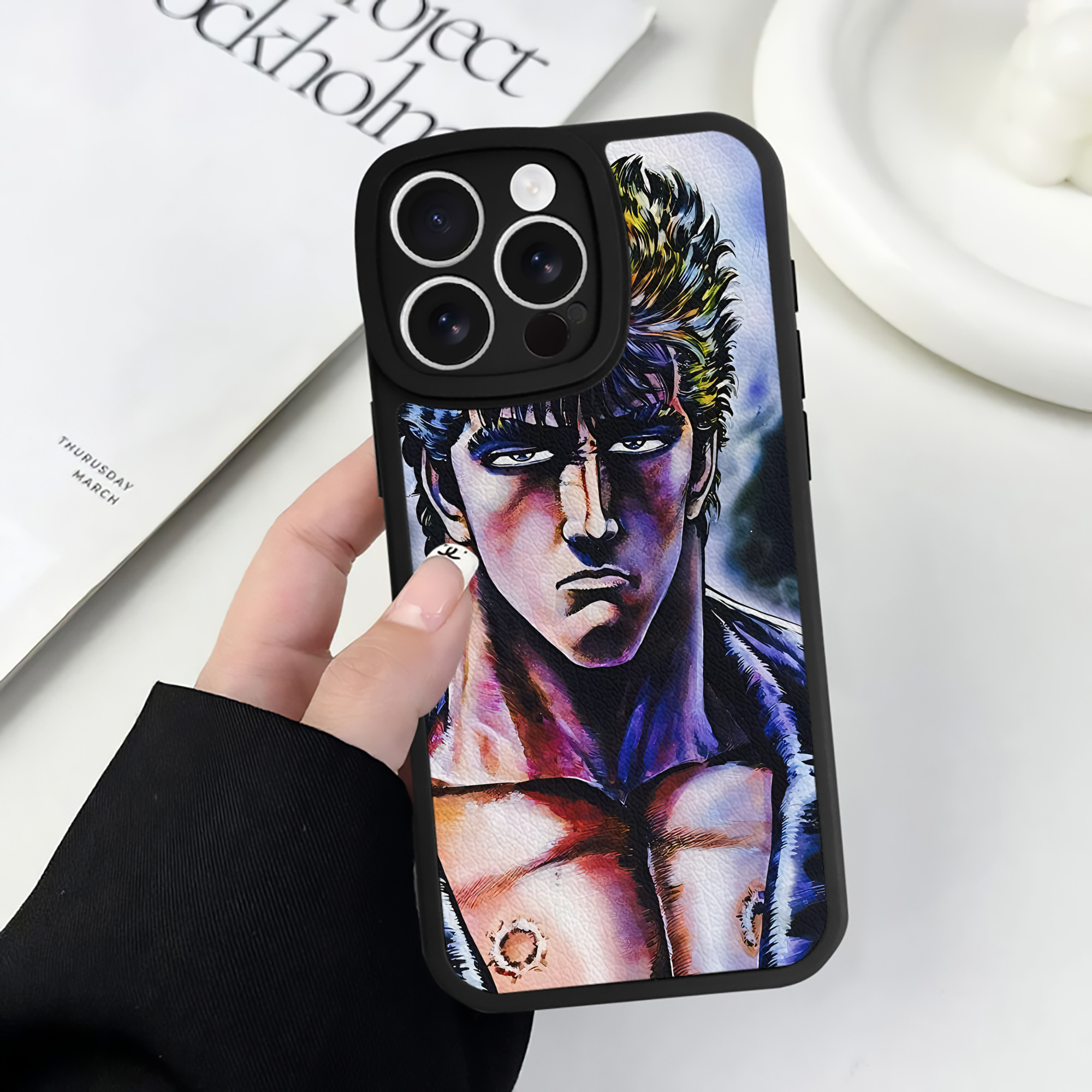 （画像用） 北斗の拳 Fist of the North Star 【iPhone 16シリーズ対応】シリコンスマホケース（レザー調） 材質：シリコン